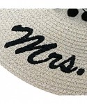 Sun Hats Custom Womens Floppy Sun Straw Hat - Embroider Your Own Words- Wide Brim - Beige + Color Pompom - CK182XI6XAG $48.03