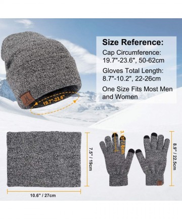 Skullies & Beanies 1/2/3 Pcs Knit Beanie Hat Scarf and Glove Set for Men and Women- Winter Caps Neck Warmer with Touchscreen ...
