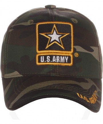 Baseball Caps US Army Official License Structured Front Side Back and Visor Embroidered Hat Cap - Army Camo - CC12O0E9HQJ $19.72