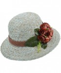 Sun Hats Straw Hat Beach Sun Hat Casual Bucket Hat with Flower for Ladies - Green - CT120JG6H0D $43.89
