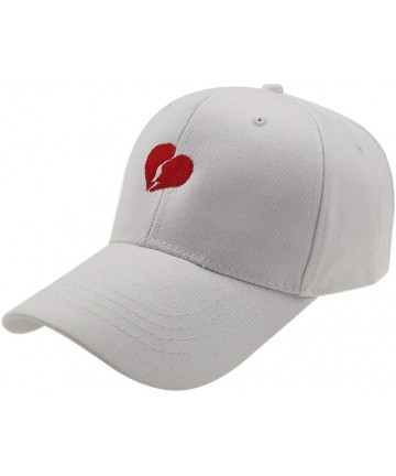 Baseball Caps New Broken Heart Dad Embroidered Baseball Cap Adjustable Black Love hat Unisex Hip hop hat - White - CN18LKGYYZ...