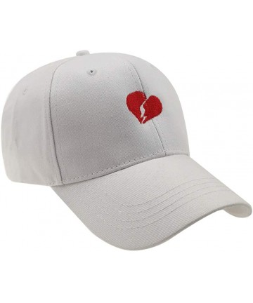 Baseball Caps New Broken Heart Dad Embroidered Baseball Cap Adjustable Black Love hat Unisex Hip hop hat - White - CN18LKGYYZ...