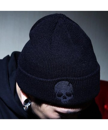 Skullies & Beanies Women's Winter Wool Cap Hip hop Knitting Skull hat - Skeleton Black - CF12O2KUO19 $14.00