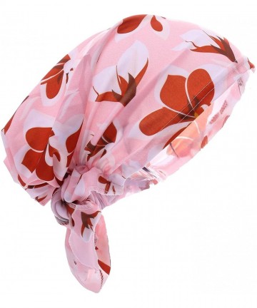 Skullies & Beanies Women Chemo Headscarf Pre Tied Hair Cover for Cancer - Pink Red Flowers - CJ198KOSYEC $17.23