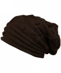 Skullies & Beanies Women Hat- Women Fashion Winter Warm Hat Girls Crochet Wool Knit Beanie Warm Caps - (Fluff) Coffee - C8188...