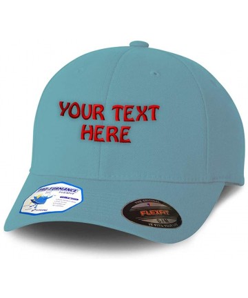 Baseball Caps Flexfit Hats for Men & Women Custom Personalized Text Dad Hats Baseball Cap - Light Blue - CT192WTD2A2 $31.09