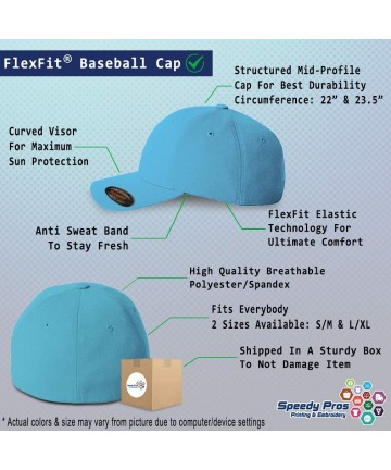 Baseball Caps Flexfit Hats for Men & Women Custom Personalized Text Dad Hats Baseball Cap - Light Blue - CT192WTD2A2 $31.09