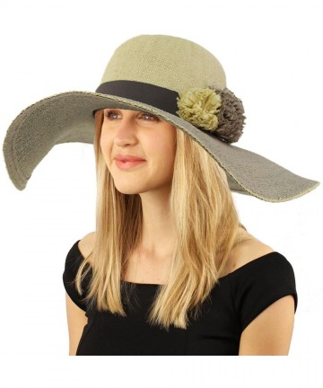 Sun Hats Natural Faded Color Floppy Wide Brim 5" Summer Derby Dressy Sun Hat - Gray - C018D55K7GU $22.54