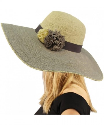 Sun Hats Natural Faded Color Floppy Wide Brim 5" Summer Derby Dressy Sun Hat - Gray - C018D55K7GU $22.54
