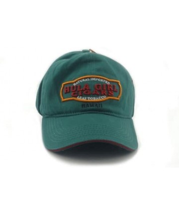 Baseball Caps Cigar Logo Hat with Secret Pocket Closed Back Deluxe - Green - CQ11GG2JQAR $24.68