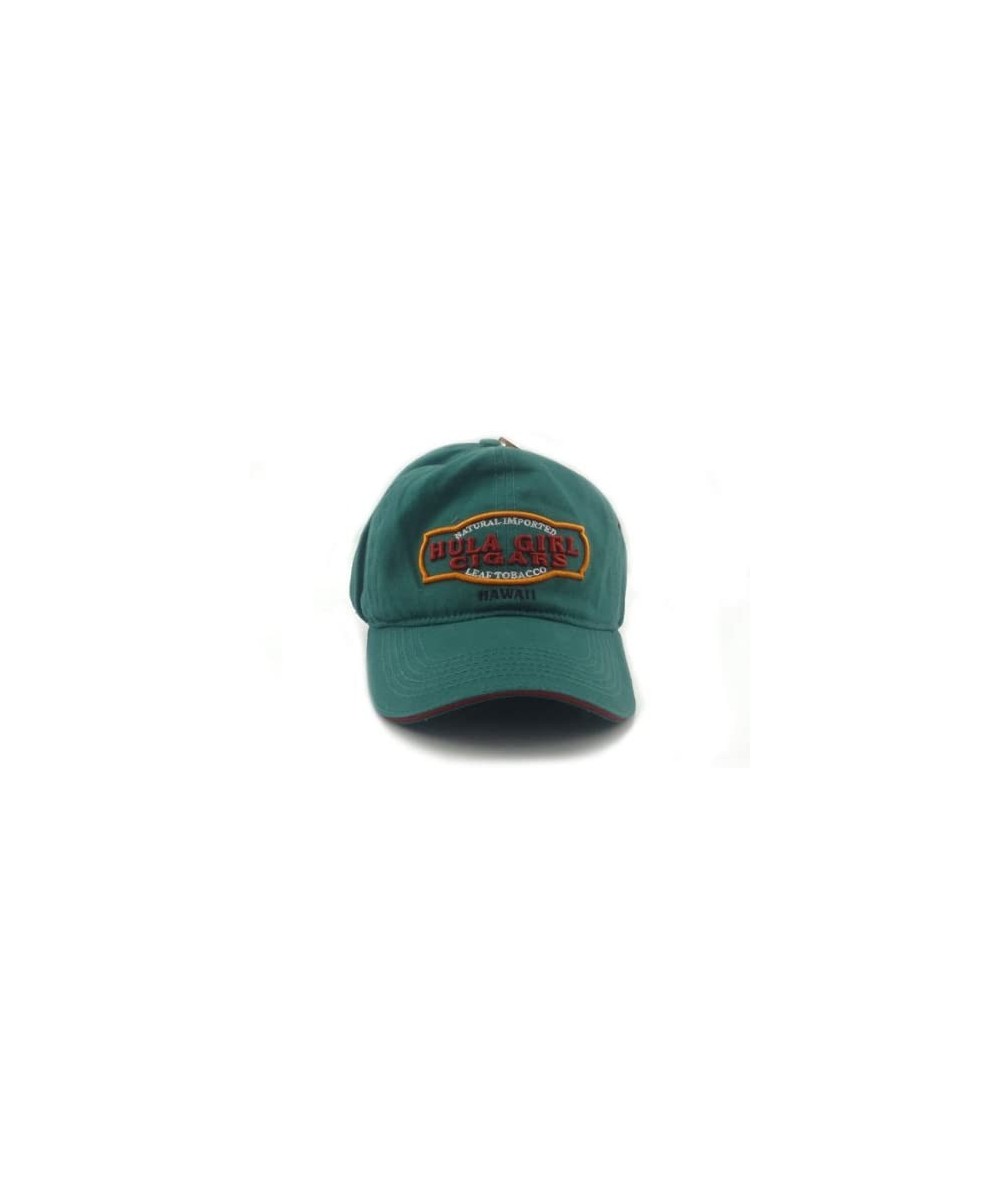 Baseball Caps Cigar Logo Hat with Secret Pocket Closed Back Deluxe - Green - CQ11GG2JQAR $24.68