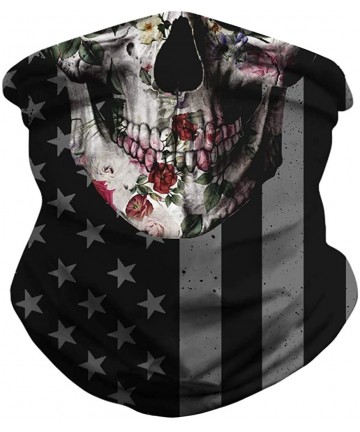 Balaclavas American Bandanas Balaclava Protection - American Flag Flower Skull - C6197YIM9IE $15.92