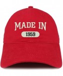Baseball Caps Made in 1959 Embroidered 61st Birthday Brushed Cotton Cap - Red - C218C9EGYQX $26.30