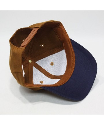 Baseball Caps Premium Plain Wool Blend Adjustable Snapback Hats Baseball Caps - Navy/D.caramel - CJ125MH8WYD $16.93