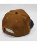 Baseball Caps Premium Plain Wool Blend Adjustable Snapback Hats Baseball Caps - Navy/D.caramel - CJ125MH8WYD $16.93