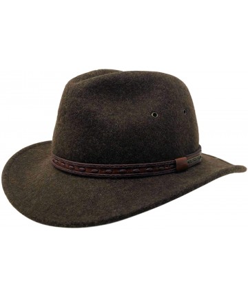 Fedoras One Fresh Hat Men's Crushable Safari Water Repellent Hat with Leather Band - Mix Brown - CA18ZCIUL3Y $62.31