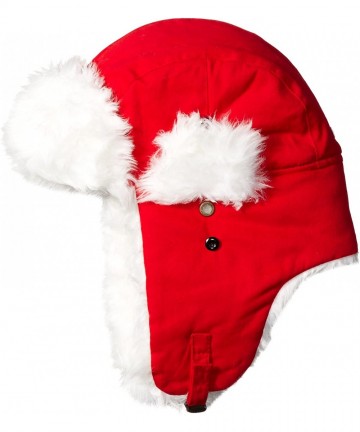 Skullies & Beanies Trooper Ear Flap Cap w/Faux Fur Lining Hat - Red Santa - C911PSXWL7L $27.50