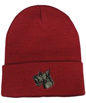 Skullies & Beanies Maroon Dog Breed Embroidered UltraClub Classic Knit Beanies (All Breeds) - Maroon - Scottish Terrier D32 -...