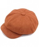 Skullies & Beanies Womens Hat Winter- Womens 100% Cotton Plain Blank 8 Panel Newsboy Gatsby Apple Cabbie Cap Hat - Coffee - C...