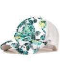 Baseball Caps Women's Mesh Lace Flower Print Sun Hat Floral Trucker Baseball Cap Hat - 1white - CZ12O5R5T8F $14.85