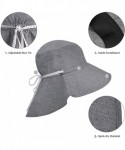 Sun Hats Safari Sun Hats for Women Fishing Hiking Cap with Neck Flap Wide Brim Hat - Grey - CR18ED623NH $19.95