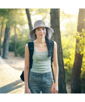 Sun Hats Safari Sun Hats for Women Fishing Hiking Cap with Neck Flap Wide Brim Hat - Grey - CR18ED623NH $19.95