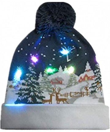 Skullies & Beanies LED Light Up Hat Beanie Knit Cap Christmas Hat Beanie Ugly Holiday Hat Beanie Cap - CG18LC9WO0E $13.57