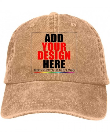 Baseball Caps Custom Baseball Caps- Design Your Own Hat- Team Photo Text Logo Graphic Print - Denim Natural - CW18U8AN3GO $23.87