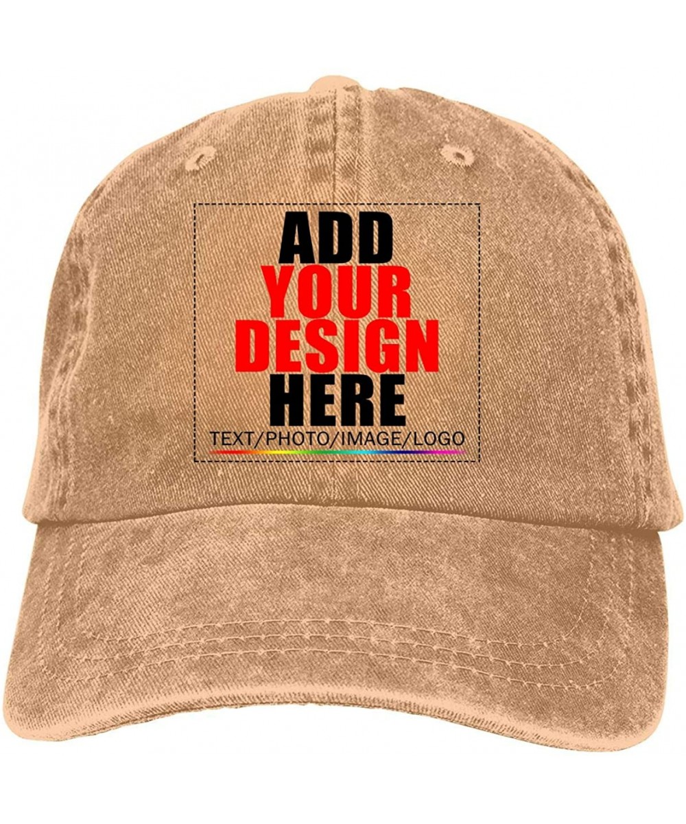 Baseball Caps Custom Baseball Caps- Design Your Own Hat- Team Photo Text Logo Graphic Print - Denim Natural - CW18U8AN3GO $17.53