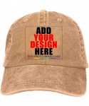 Baseball Caps Custom Baseball Caps- Design Your Own Hat- Team Photo Text Logo Graphic Print - Denim Natural - CW18U8AN3GO $17.53