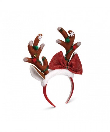 Headbands Reindeer Antlers with Bow Adult's One Size Polyester Christmas Fashion Headband - Reindeer Antlers - C9184QADGGY $2...