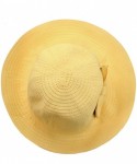 Sun Hats Women's Bow Accent Crushable Packable up Brim Beach Sun Hat - Yellow - CD12E37ND3X $19.77
