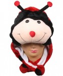 Skullies & Beanies Plush Faux Fur Animal Critter Hat Cap - Soft Warm Winter Headwear (Wolf) - Short Ladybug - CP11QQCYS5B $13.46