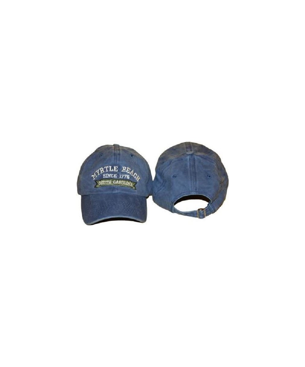 Baseball Caps Myrtle Beach Blue Jeans Denim Washed Style Hat Cap - CD12NH1UQF4 $18.11