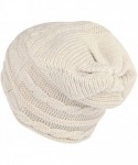 Skullies & Beanies Unisex Winter Baggy Thick Slouchy Patterned Warm Cable Knit Hat Skull Cap for Men and Women - Beige - CT18...