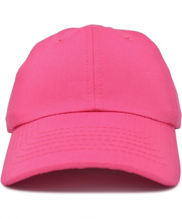 Baseball Caps Baseball Cap Dad Hat Plain Men Women Cotton Adjustable Blank Unstructured Soft - Hot Pink - CP12OHU09SS $11.60