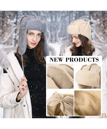 Bomber Hats Womens Winter Trapper Hats Faux Fur Earflap Hunting Hat for Outdoor Ski Snow Cold Weather Warm Fleece Lined - CK1...