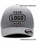 Visors Custom Hat 6277 and 6477 Flexfit caps Embroidered. Place Your Own Logo or Design - Melange Light - CC188Y34EAE $39.27