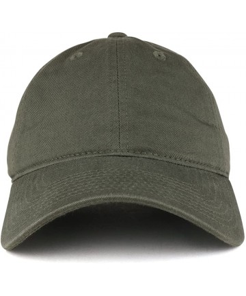 Baseball Caps Low Profile Vintage Washed Cotton Baseball Cap Plain Dad Hat - Olive - CC1864Z8OAS $20.18