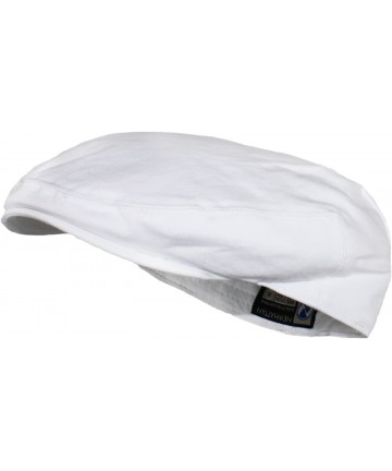 Newsboy Caps Street Easy Traditional Solid Cotton Newsboy Cap - White - CT121PWX4UL $19.02