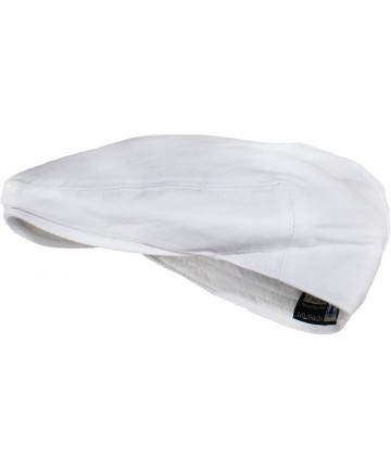 Newsboy Caps Street Easy Traditional Solid Cotton Newsboy Cap - White - CT121PWX4UL $19.02