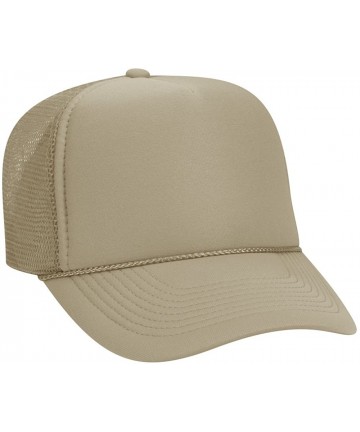 Baseball Caps Blank Plain Mesh Trucker Hat/Cap-Baseball - 5 Panel Style Caps - Khaki - C2112F547FJ $28.22