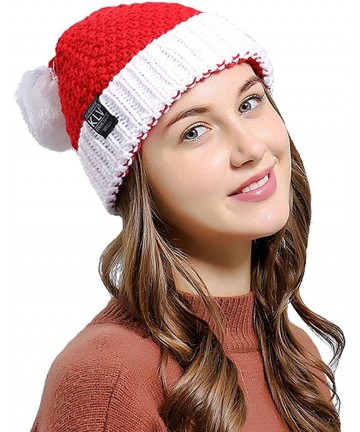Skullies & Beanies Cute Woollike Knitted CAT Kitty Ears Women Lady Girl Headgear Crochet Christmas Hats - Santa Hat - CO18IOC...