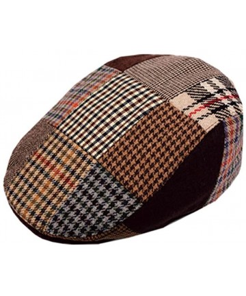 Newsboy Caps Patchwork Irish Style Ivy Flat Cap- Warm Quilted Interior- Mens - CC185Z6H873 $18.76