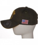Baseball Caps US Army Official License Structured Front Side Back and Visor Embroidered Hat Cap - Veteran Emblem Olive - C212...