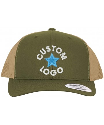 Baseball Caps Custom Embroidered STC39 Trucker Hat - Your Design Here - Personalized Image & Text - CP06 - Olive \ Khaki - C7...
