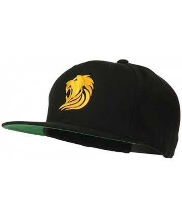 Baseball Caps Gold Lion Embroidered Wool Snapback Cap - Black - CH11Q3T4W6H $38.48