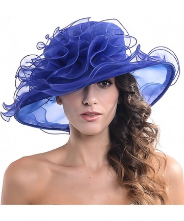 Sun Hats Women's Kentucky Derby Dress Tea Party Church Wedding Hat S609-A - S019-blue - CI18D2H8HYG $33.24