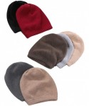 Skullies & Beanies 100% Cashmere Beanie Hat for Women Soft and Warm - Dark Beige - CY18LRALXL4 $54.34