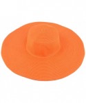 Sun Hats Women's Classic Solid Color Floppy Wide Brim Straw Beach Sun Hat - Diff Colors - Orange - CW11WSLNIM3 $14.43